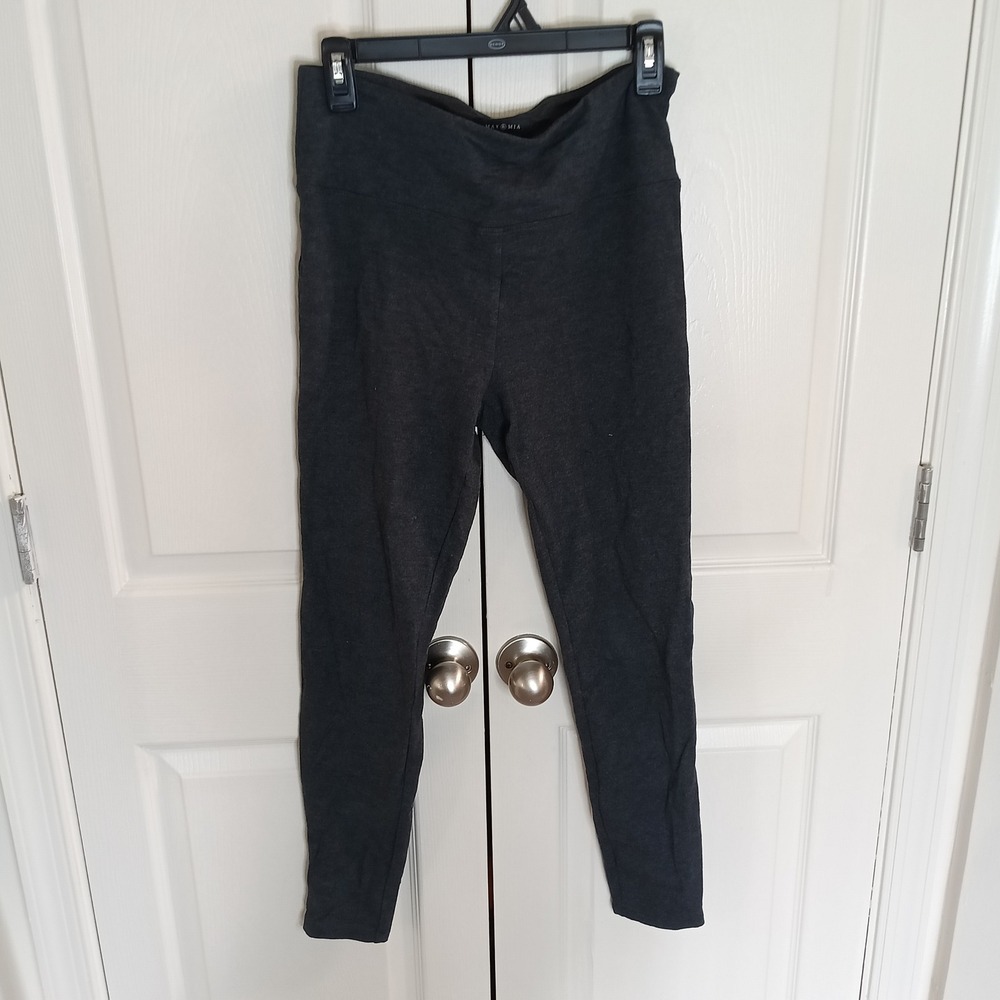Max & Mia Leggings Womens Medium Gray Good High Rise Cotton Modal Stretch